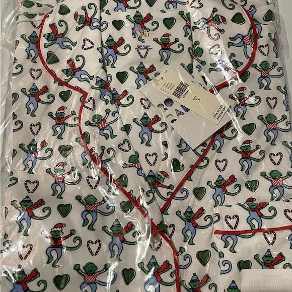 Roller Rabbit Merry Monkey Polo Christmas Holiday Pajamas PJ Shorts Set NWT NEW - Picture 6 of 6